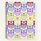 Leuke uilen, Uil Pattern, Baby uilen, Kleurrijke u Notitieboek (Voorkant)