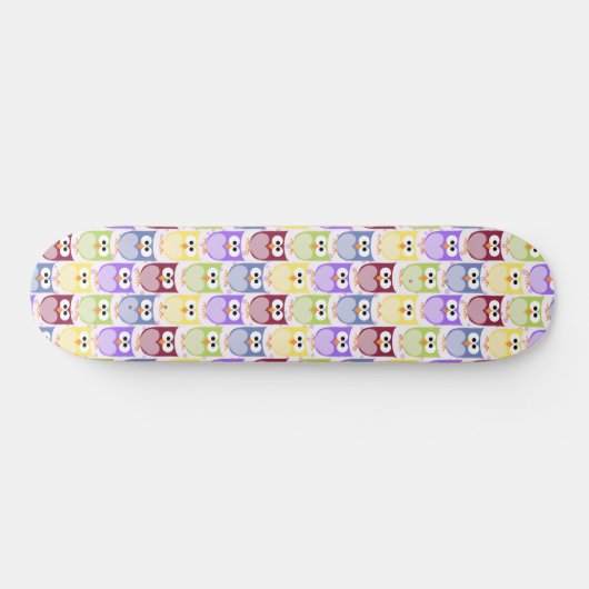 Leuke uilen, Uil Pattern, Baby uilen, Kleurrijke u Skateboard (Horizontaal)