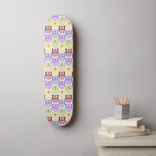 Leuke uilen, Uil Pattern, Baby uilen, Kleurrijke u Skateboard