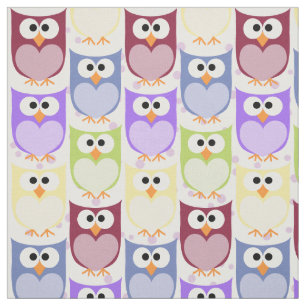 Leuke uilen, Uil Pattern, Baby uilen, Kleurrijke u Stof