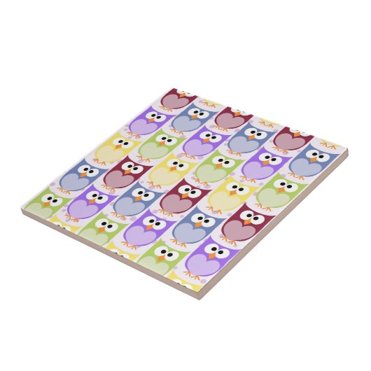 Leuke uilen, Uil Pattern, Baby uilen, Kleurrijke u Tegeltje (Zijkant)
