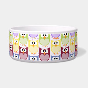 Leuke uilen, Uil Pattern, Baby uilen, Kleurrijke u Voerbakje