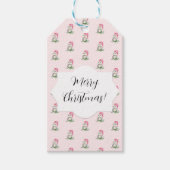 Leuke uilen Waterverf patroon monogram Cadeaulabel (Voorkant)