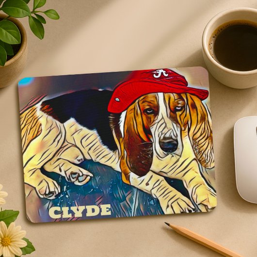 Leuke unieke aangepaste Clyde-hond Muismat