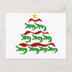 Leuke unieke Alligator Art Kerstboom Feestdagenkaart
