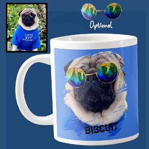 Leuke unieke bril voor pug hond vader liefhebber f extra grote beker