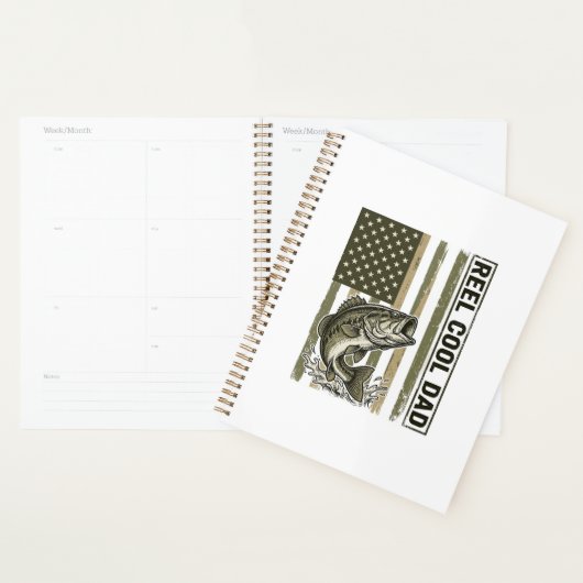 Leuke vader baars vissen vlag vector ontwerp_1 planner (Display)