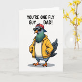 Leuke Vader Duif Vaderdag Kaart (Gele Bloem)
