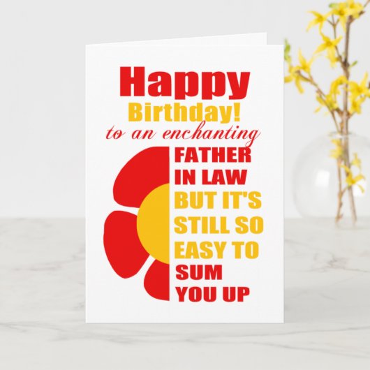 Leuke vader in de wet verjaardagswens kaart (Gele Bloem)