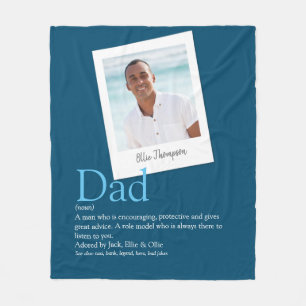 Leuke Vader Papa Definitie Foto Blauw Fleece Deken