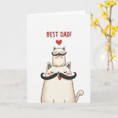 Leuke Vaderdag Kat Kaart (Gele Bloem)