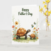 Leuke Vaderdag Schildpad Kaart (Gele Bloem)