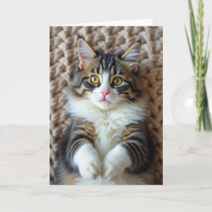Leuke Vaderdag Tabby Kat Kaart