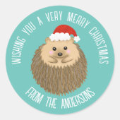 Leuke vakantie egel ronde sticker (Voorkant)