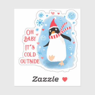 Leuke vakantie pinguïn in de sneeuw sticker