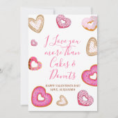Leuke Valentijn houdt meer van dan donuts Schattig Bedankkaart (Voorkant)