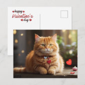 Leuke Valentijnsdag Cat Feestdagenkaart (Voorkant / Achterkant)