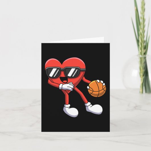 Leuke Valentijnsdag Hart Spelen Basketbal Boys K Kaart (Voorkant)