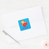 Leuke Valentijnsdag voor hem Vierkante Sticker (Envelop)
