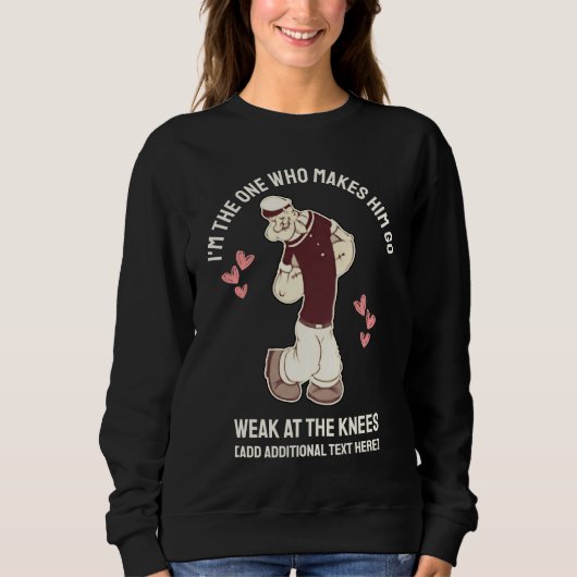 Leuke Valentijnsdag Zwak in de Knieën Sweatshirt (Voorkant)