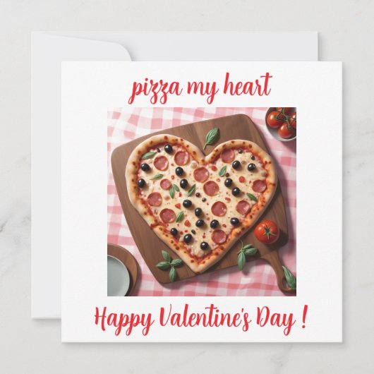 Leuke Valentijnspizza Hart Italië   Feestdagenkaart (Voorkant)