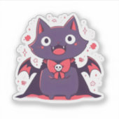Leuke Vampier Kat Sticker (Voorkant)