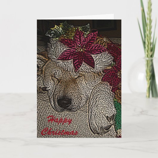 Leuke van de het petkegel van akitasanta de feestdagen kaart (Voorkant)