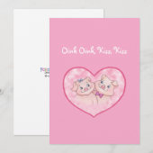 Leuke Varkens in de Kaart van de Valentijnsdag van (Voorkant / Achterkant)
