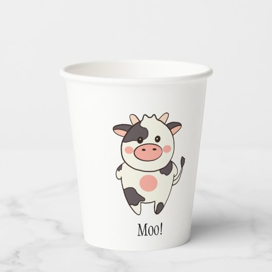 Leuke varkensinkt! Leuke Koe Moo! Farm Animals Papieren Bekers (Achterkant)