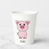 Leuke varkensinkt! Leuke Koe Moo! Farm Animals Papieren Bekers (Voorkant)