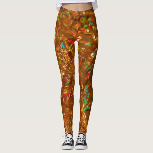 Leuke veelkleurige kerst Tinsel Leggings (Voorkant)