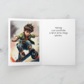 Leuke Verjaardag Aangepaste Naam Skateboard Kaart (Binnen)