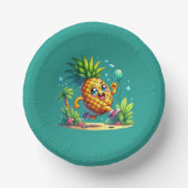 Leuke verjaardag ananas party strand papieren kommen (Voorkant)