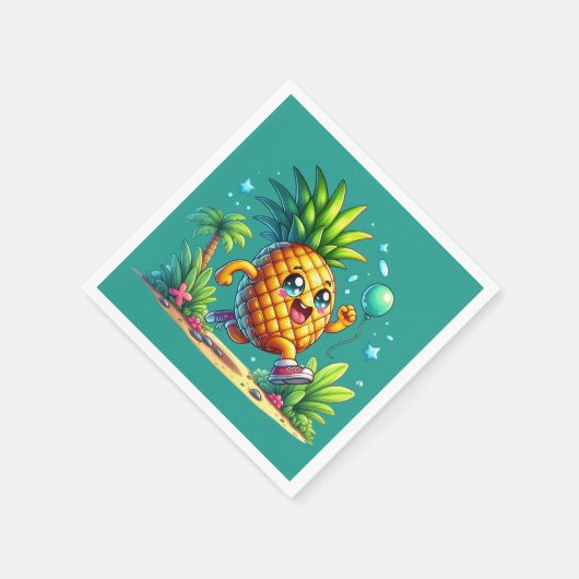 Leuke verjaardag ananas party strand servet (Hoek)