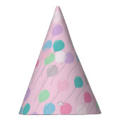Leuke Verjaardag Ballonnen Patroon op Roze Achterg Feesthoedjes (Rechts)