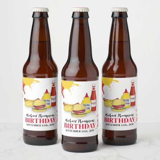 Leuke Verjaardag BBQ Party Custom Bier Etiket (Flessen)