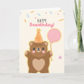 Leuke Verjaardag Beer Theme Funny Pun Kaart (Voorkant)