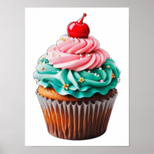 Leuke Verjaardag Cupcake Dessert Clipart Download Poster