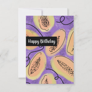 Leuke verjaardag Fun Papaya-patroon Kaart