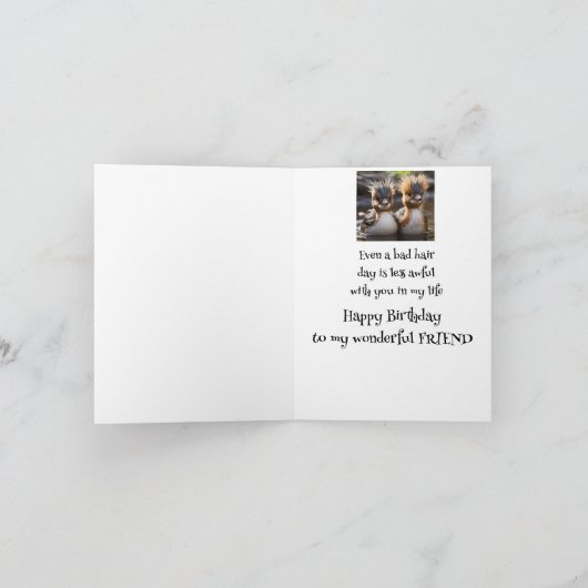 Leuke verjaardag Geweldige vriend Cute vogels Kaart (Binnen)