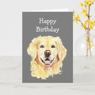 Leuke Verjaardag Jonge Eens Lachende Golden Retrie Kaart