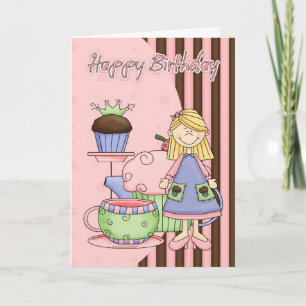 Leuke verjaardag Kaart - Cupcakes en thee