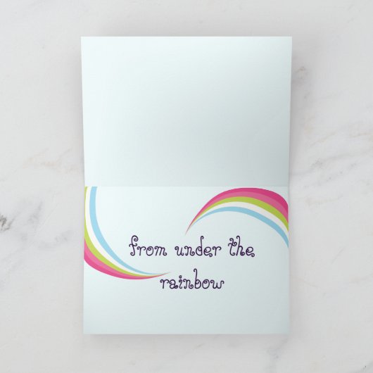 Leuke Verjaardag Kaart met Basset Hounds en Rainbo (Binnen)