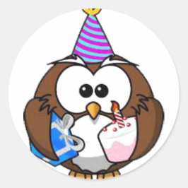 Leuke Verjaardags Uil Verjaardag Stickers