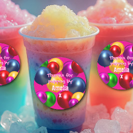 Leuke verjaardagsballonnen gepersonaliseerde gunst ronde sticker