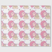Leuke verjaardagscadeau wrap taart en Pet meisje t Cadeaupapier (Vlak)