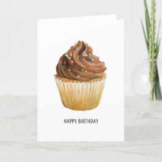 Leuke verjaardagscupcake wenskaart bedankkaart