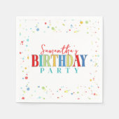 Leuke verjaardagsfeestje Confetti Custom Servet (Voorkant)