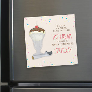 Leuke verjaardagsfeestje magnetische uitnodiging
