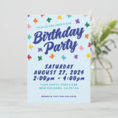 Leuke verjaardagsfeestuitnodiging kaart (Staand voorkant)